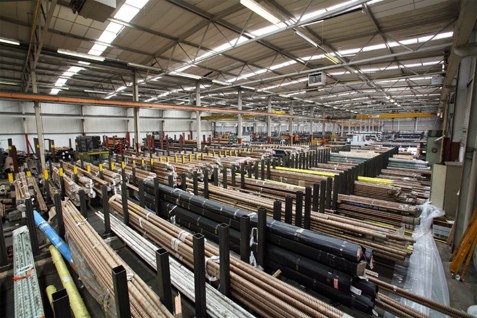Piping and pipe stock in the warehouse
